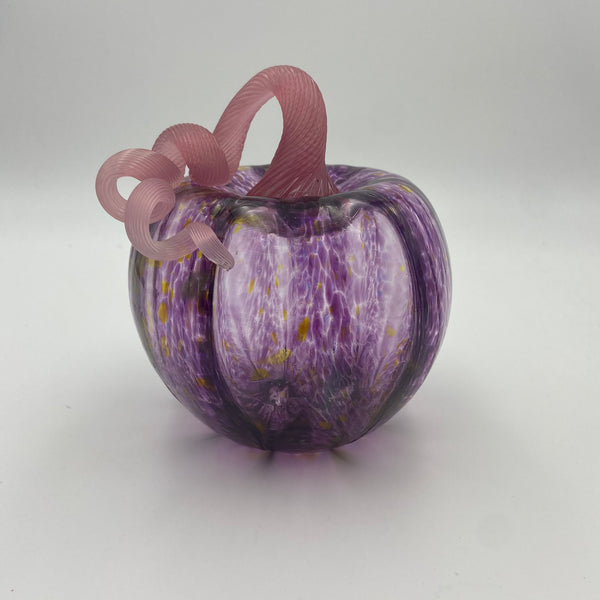 Hand Blown Glass Pumpkin Purple by Mcdermott Glass Studio