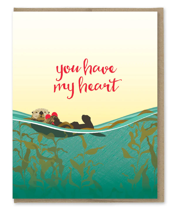 You Have My Heart Otter Greeting Card