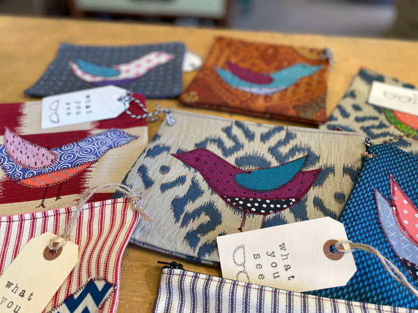 Zippered pouches handmade by Jill St. Coeur
