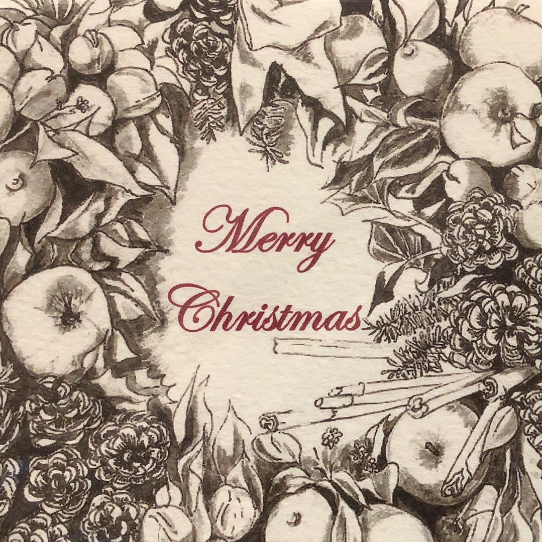 Merry Christmas Fruitful Wreath Greeting Card
