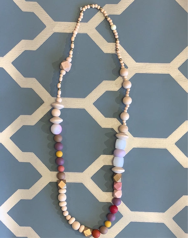 Lavender, Festive Wood and Silicone Necklace by Alyn Carlson