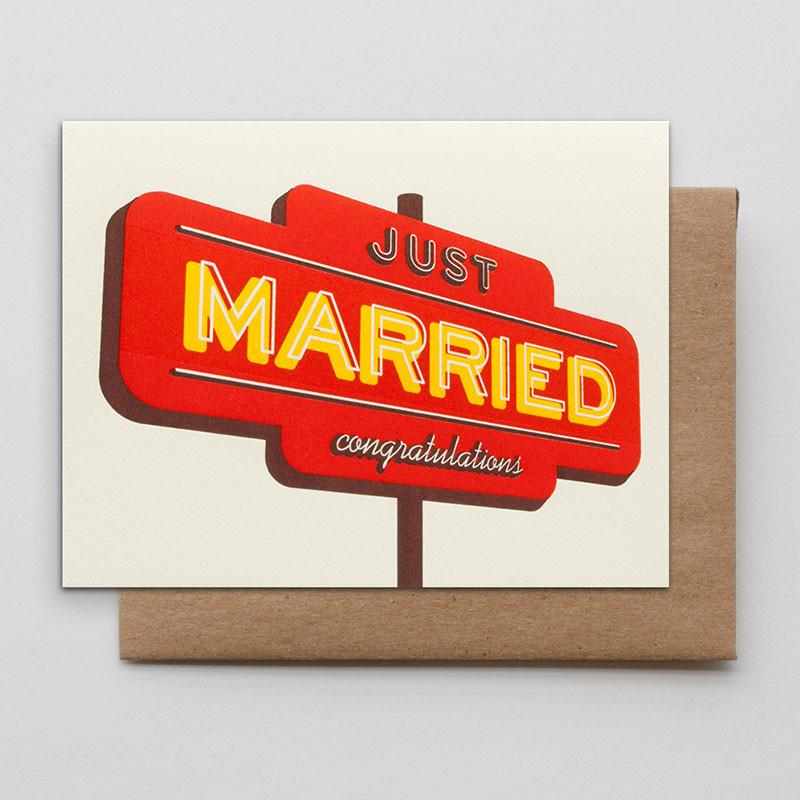 Just Married Congratulations Greeting Card