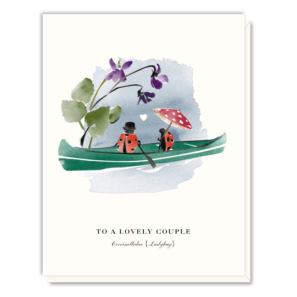 Lovely Couple Ladybugs Greeting Card