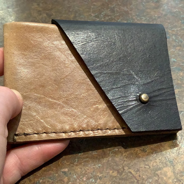 Small Leather Wallet/Card Holder with Snap