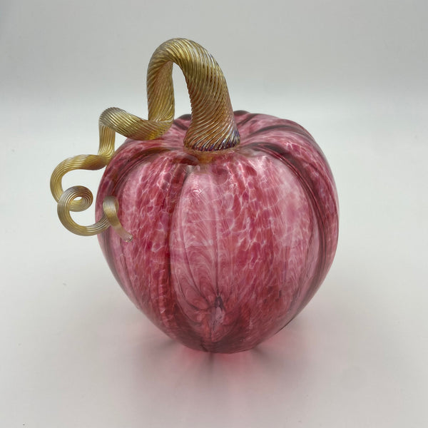 Hand Blown Glass Pumpkin Pink by Mcdermott Glass Studio