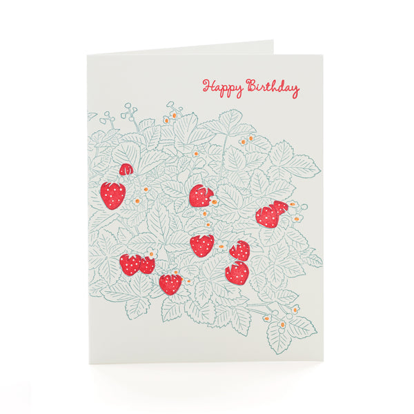 Happy Birthday Strawberries Greeting Card