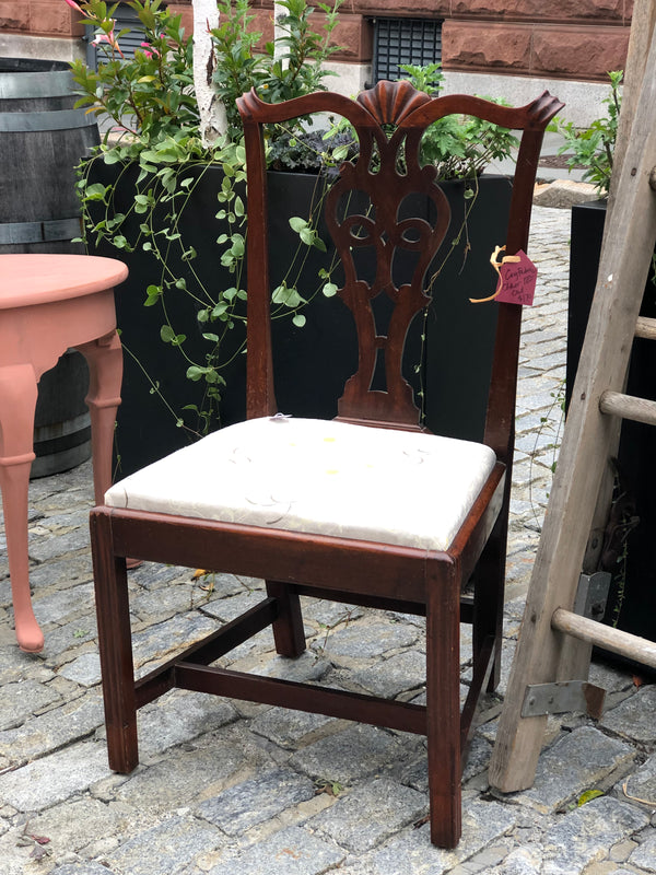 Eighteenth Century Vintage Chair with Upholstered Seat