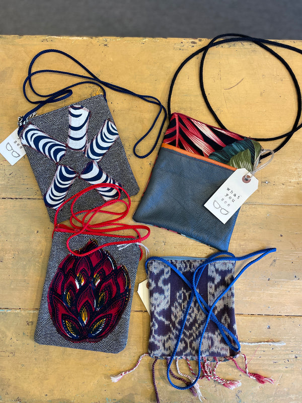 Handmade Zippered Shoulder Bags with Straps