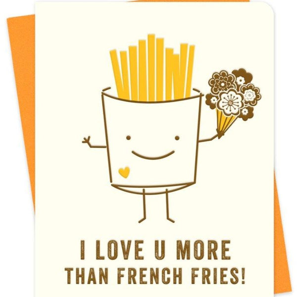 French Fries Letterpress Love Card