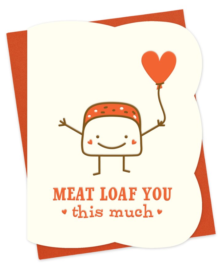 Meatloaf Letterpress Love Card