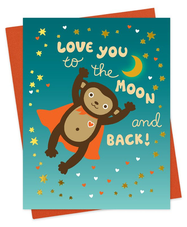 Super Monkey Foil-Stamped Love Card