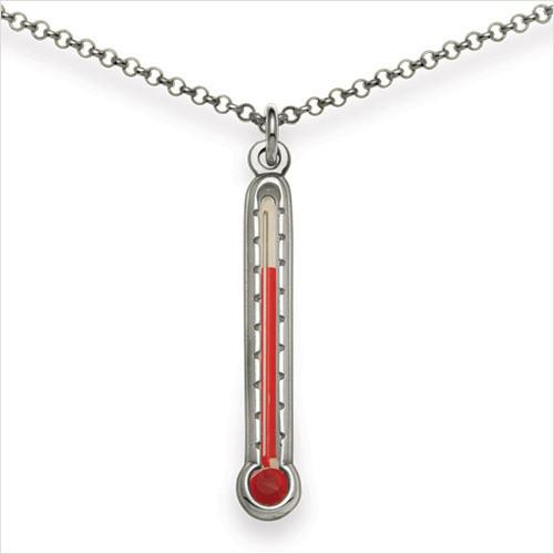 Thermometer necklace, sterling silver, 18