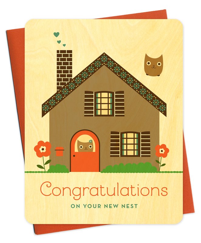 New Nest Wood New Home Card