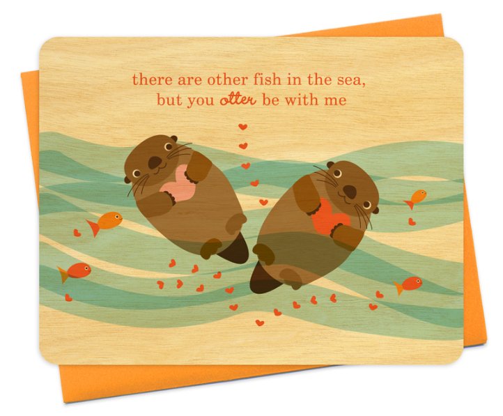 Otter Love Wood Card