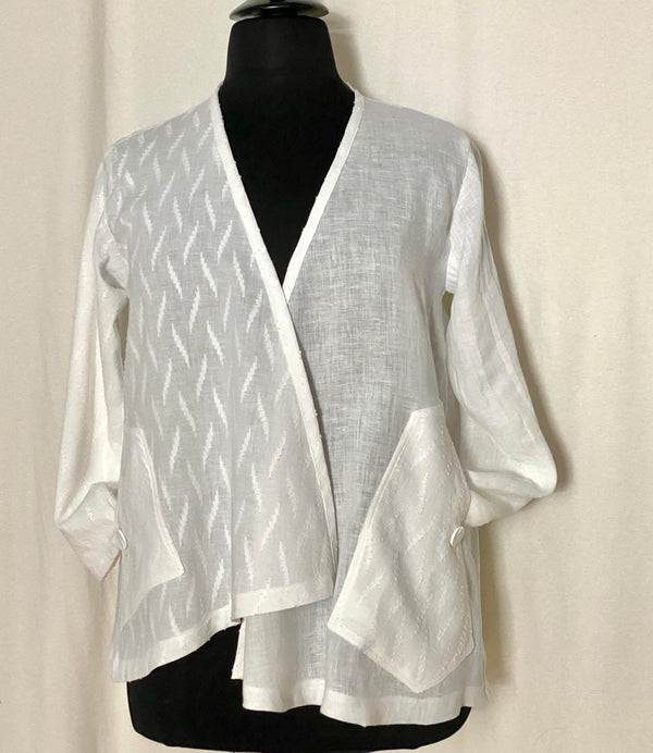 White Linen Cotton Topper/Jacket